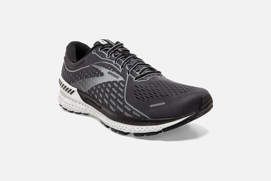 Adrenaline GTS 21 Road Brooks Running Shoes NZ Mens - Black/Grey - MARUTC-851